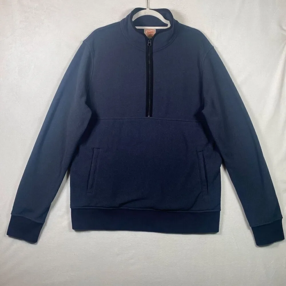 J.Crew Men’s Half Zip Fleece Pullover Navy Blue Size LT Style H0699